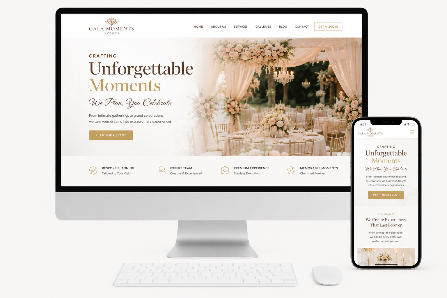 Gala Moments website design