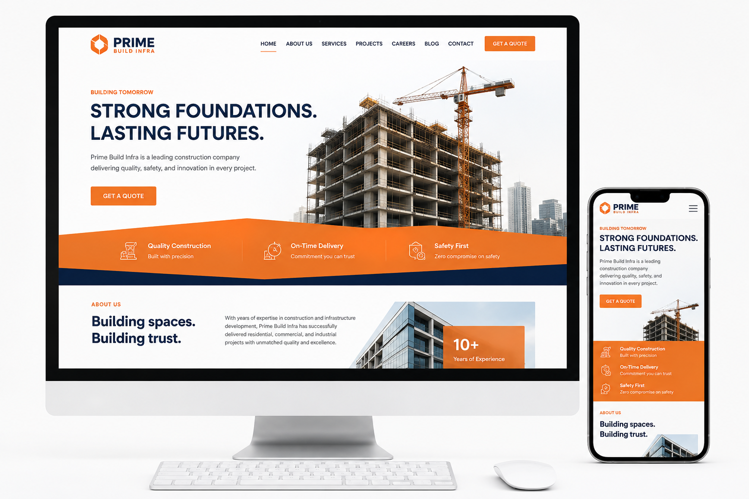 Prime Build Infra website design